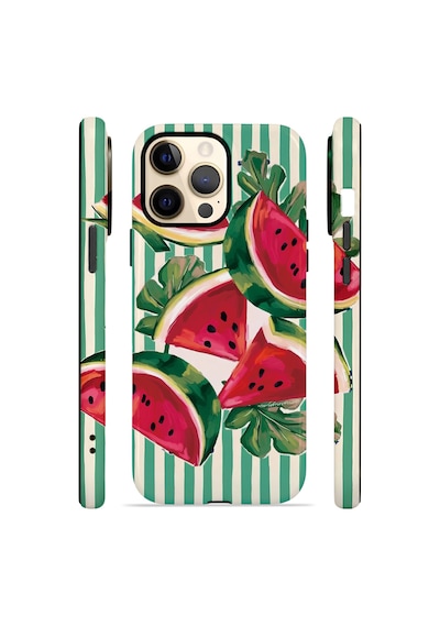 Apple iPhone Uyumlu 12 Pro Max Vorian Çift Katmanlı Kılıf Watermelon Cabana