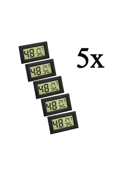5 Adet Hygrometer Dijital Sıcaklık ve Nem Ölçer Thr142-5