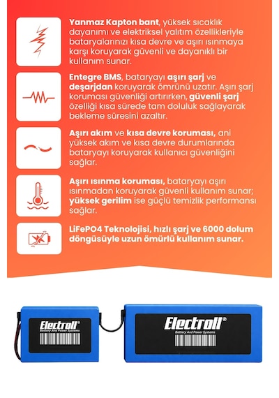 Volta Ev1 Uyumlu Batarya Yüksek Kapasite Lifepo4 72v 90ah Elektrikli Otomobil Bataryası