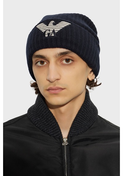 Emporio Armani Yünlü Bere Erkek Bere Em006282 Af18099 Mb015 Mavi-gri
