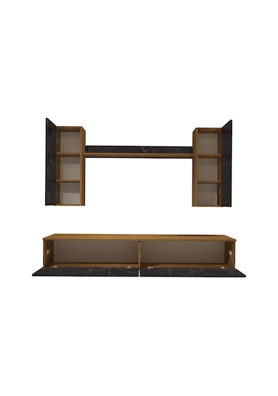 Decoraktiv Eko 5d Mdf Std Tv Ünitesi Tv Sehpası Pera - Siyah Mermer