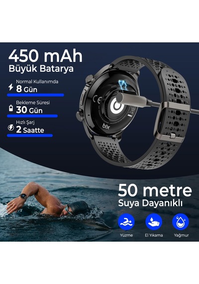 Bix TSW6 48 MM 1.65" Amoled Akıllı Saat (Distribütör Garantili)