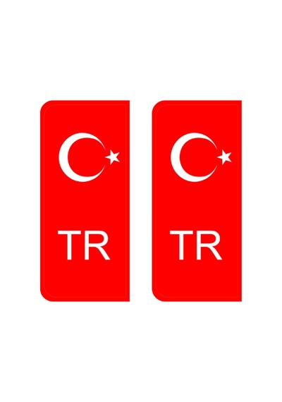Türk Bayrağı Plaka Sticker Damla Çıkartma-etiket 3d 2 Ad