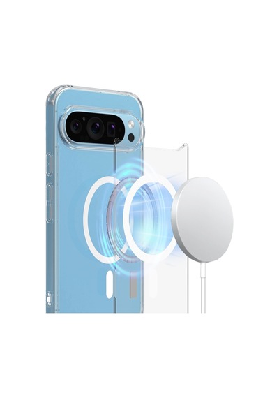 Adige Google Pixel 10 Pro Xl Kılıf London Magsafe Kablosuz Şerj Arç Tutucu Özellikli Şeffaf