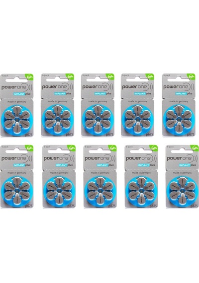 Powerone Implant Plus 675 Numara İşitme Cihazı Pili 6 x 10'lu