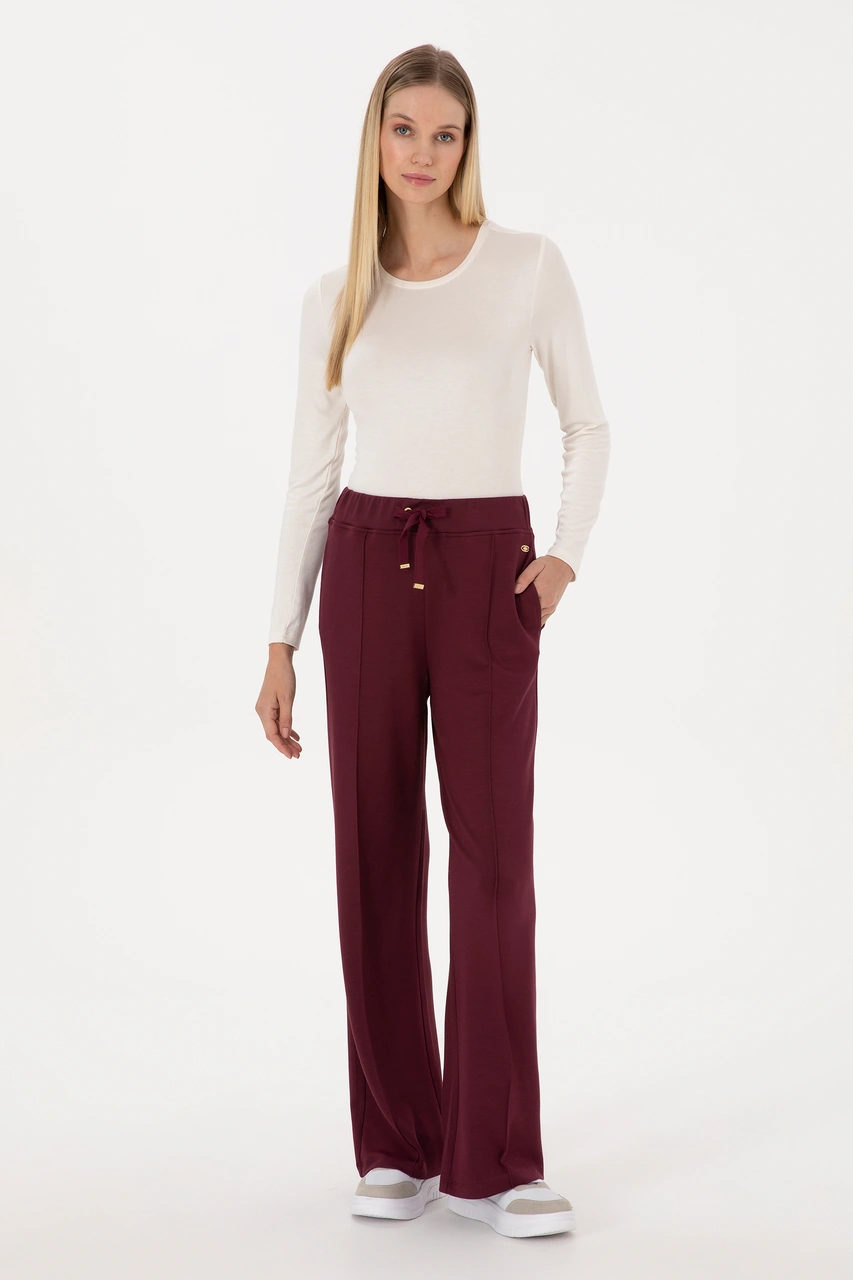 U.S. Polo Assn. Kadın Bordo Modal Karışımlı Loose Fit Eşofman Altı 50314223-VR177