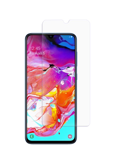 Samsung Uyumlu Galaxy A70 Arka Kapak Silikon Kılıf + Temperli Cam Ekran Koruyucu