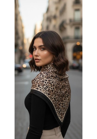 Asil Benek Leo Desen 70 70cm Bandana/fular Çok Renkli