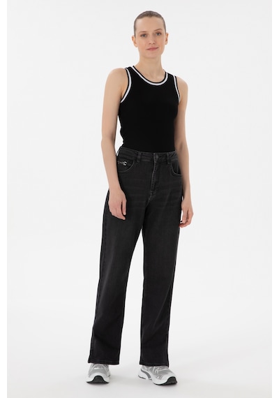 U.S. Polo Assn. Kadın Siyah Straight Fit Jean Pantolon 50304301-DN0027