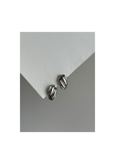 Çelik Silver Vintage Model Bold Brantley Küpe -kararma Yapmaz- Gri