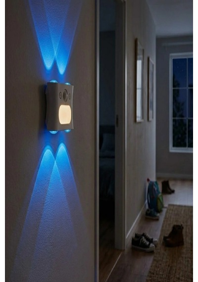 Duvar Dekorasyon Lambası Aplik Hareket Sensörlü 16 Renk Seçenekli Rgb Şarjlı Atmosfer Aydınlatma Beyaz