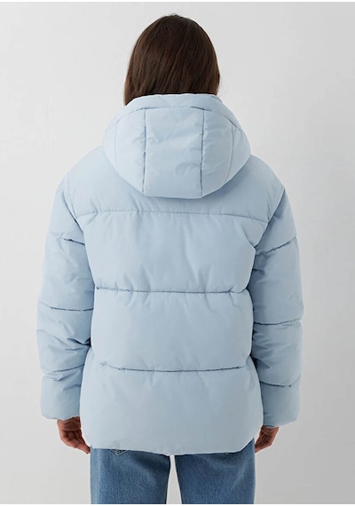 Mavi Kapüşonlu Regular Fit Şişme Mavi Kadın Mont 1110862-70803