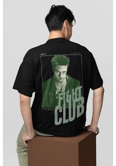 Fight Club Tyler Durden Baskılı Unisex Oversize Film Karakteri Ti Siyah