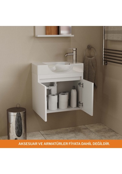 Aqua Bagno Minizia Banyo Dolabı 55 X 32 Cm. Beyaz,lavabo Dahil Abs.50.35.01.03 Aqua Bagno Minizia Banyo Dolabı 55 X 32 Cm. Beyaz,lavabo Dahil Abs.50.35.01.03