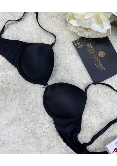 Le Jardin Fleur Basic Push-up Aksesuar Detaylı Sütyen-7055 Siyah