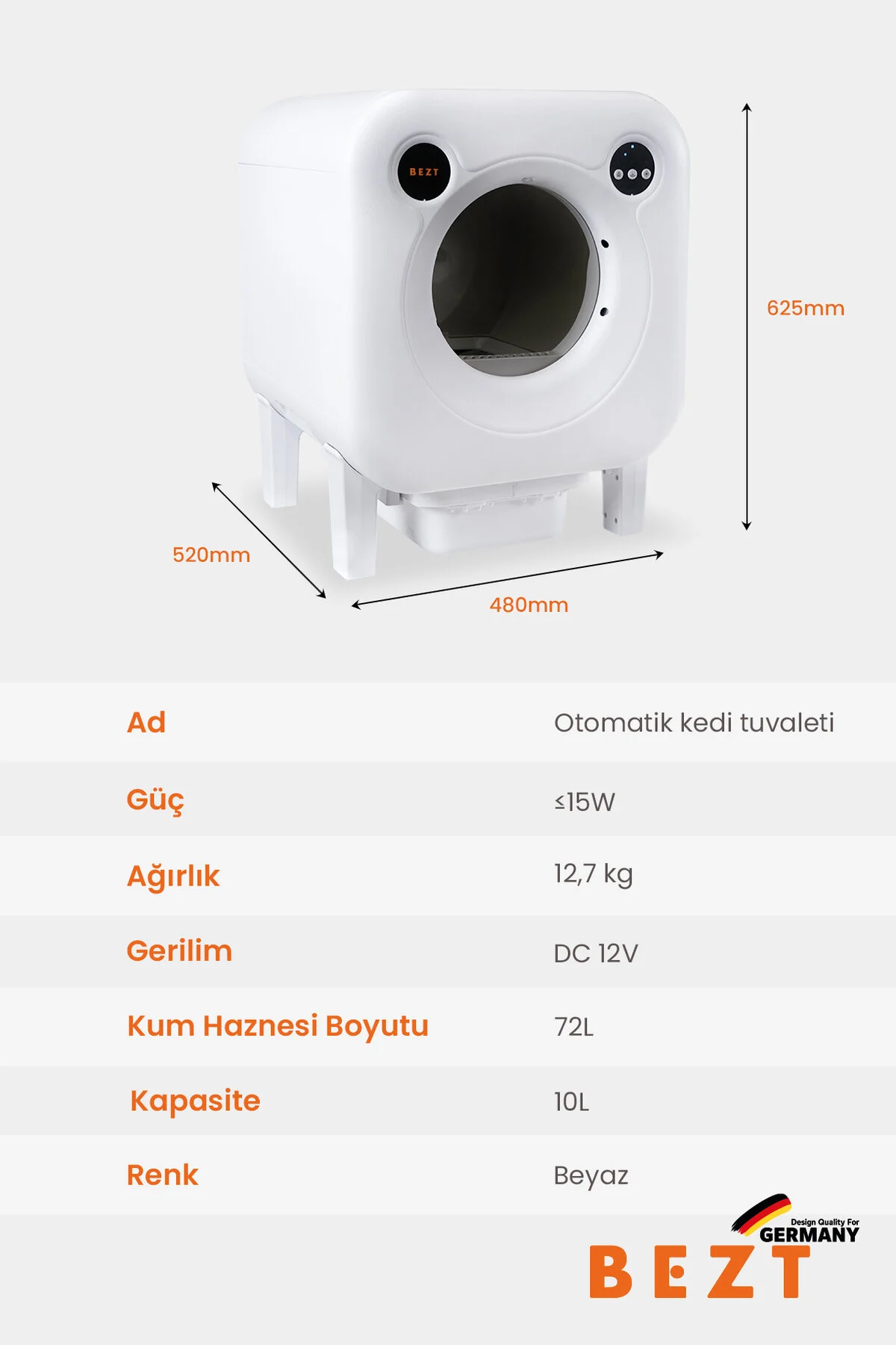 Bezt Smart Cat Pro Kameralı Otomatik Akıllı Kedi Tuvaleti