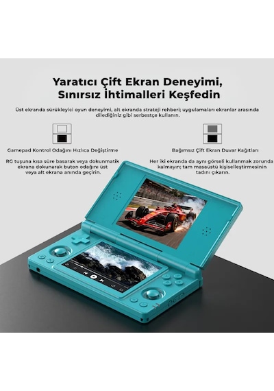 Rg Ds Çift Ekranlı Retro El Oyun Konsolu 3 Gb Ram 32 Gb Mavi - Çift 4 İnç Ips Dokunmatik Ekran Kapaklı Tasarım Android 14 Stylus Dokunmatik Kalemli Nds 3ds Psp Uyumlu Taşınabilir Oyun Cihazı Rg Ds Çift Ekranlı Retro El Oyun Konsolu 3 Gb Ram 32 Gb Mavi - Çift 4 İnç Ips Dokunmatik Ekran Kapaklı Tasarım Android 14 Stylus Dokunmatik Kalemli Nds 3ds Psp Uyumlu Taşınabilir Oyun Cihazı