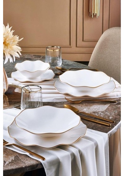 Güral Porselen Nesrin Nes24y430gd Gold 24 Parça 6 Kişilik Yemek Takımı - Outlet