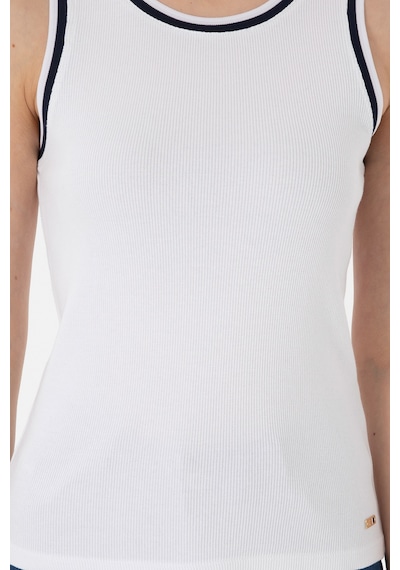 U.S. Polo Assn. Kadın Beyaz Kolsuz Bisiklet Yaka Tişört 50305857-VR013