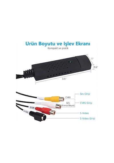 4 Kanal Usb Easycap Video Dvr Yakalama Ve Kayıt Kartı Rca / Bnc Uyumlu