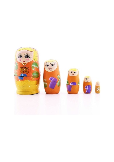 Mobgift 5’Li Matruşka Bebek Ahşap
