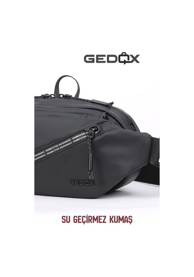 Gedox Siyah Su Geçirmez Rfıd Korumalı 3 Bölmeli Erkek Bel Ve Çapraz Göğüs Çantası Gdx2104