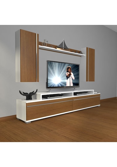 Decoraktiv Ekoflex 7 Mdf Tv Ünitesi Tv Sehpası Beyaz - Ceviz