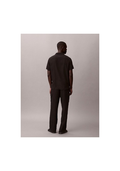Calvin Klein Erkek Relaxed Fit Düz Çizgili Kargo Pantolon-16197 Siyah