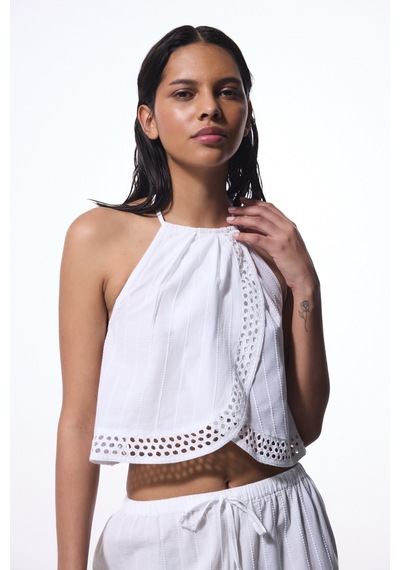Penti Beyaz Arlet Halter Yaka Crop Üst