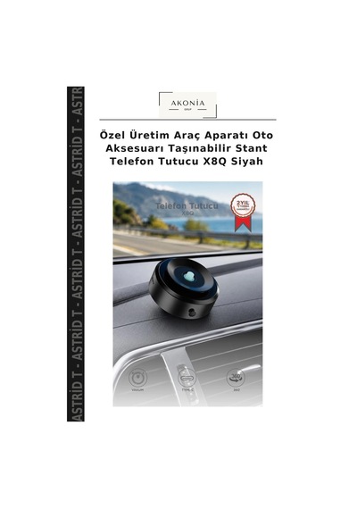 Özel Üretim Araç Aparatı Oto Aksesuarı Taşınabilir Stant Telefon Tutucu X8q Siyah
