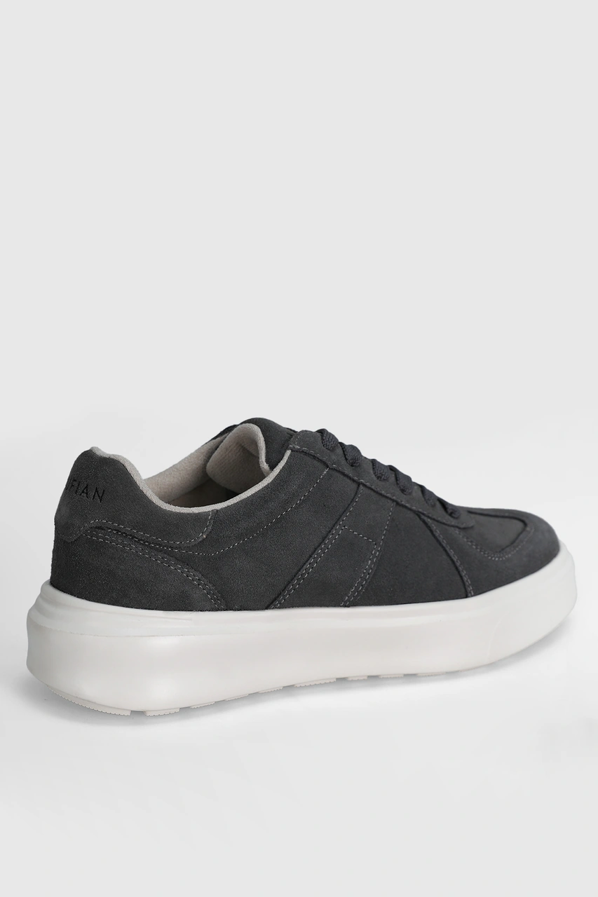 Lufian Jaques Erkek Deri Sneaker Ayakkabı Koyu Gri Koyu Gri 112230226100160 Koyu Gri