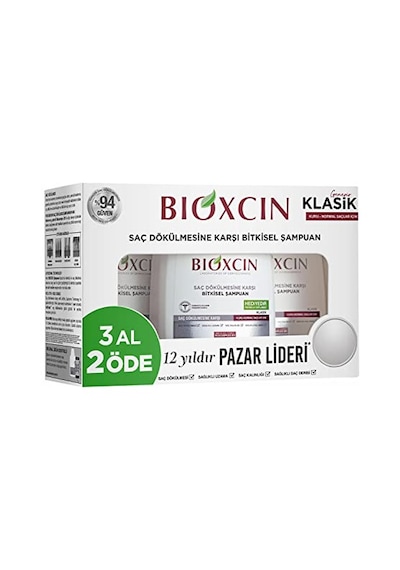 Klasik Bitkisel Kuru Ve Normal Saçlar İçin 3x300 Ml Saç Dökülmesine Karşı Şampuan Diğer