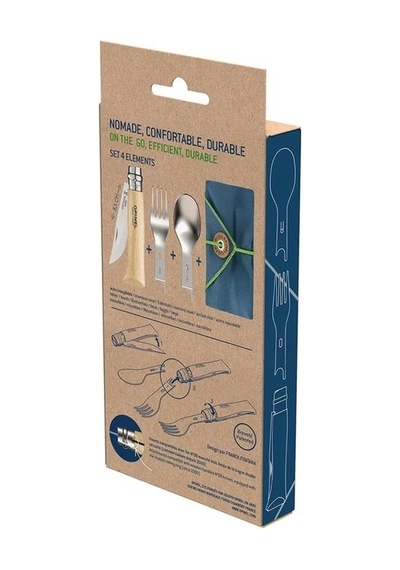 Opinel Nomad Plus Piknik + Çatal Kaşık Takımı