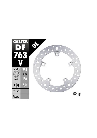Bmw R 1200 Gs Arka Fren Diski 265 Mm 2004-2012 Galfer Yuvarlak Sabit Disk