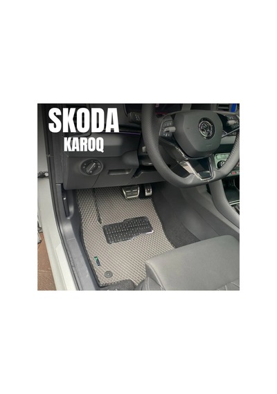 Skoda Karoq 2018-2024 Premium Eva Akıllı Oto Paspas & Metal Topukluk Siyah