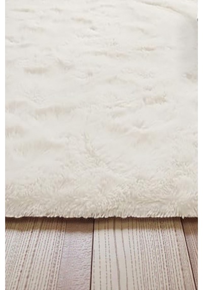Peluş Post Halı Yumuşak Dokulu Modern Salon Oturma Odası Çocuk Odası Hol & Antre Halısı Krem Krem