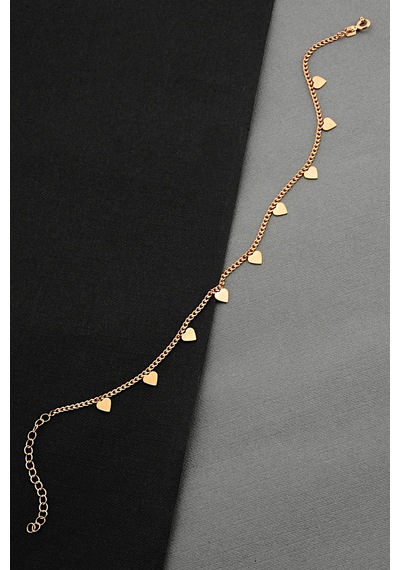 Kalp Şeklinde Pullu Gümüş Rose Halhal - H006401 Gümüş