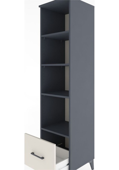 Hyperion Dolap 4 Raflı Tek Çekmeceli 44x44x182 Antrasit-aytaşı Antrasit