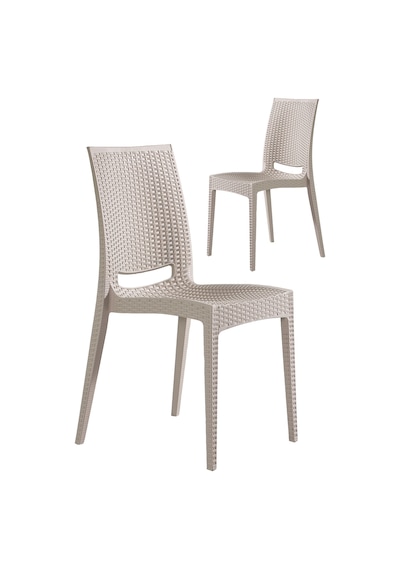 2 Adet Rattan Cappucino Sandalye / Balkon-Bahçe-Teras Bej 2 Adet Rattan Cappucino Sandalye / Balkon-Bahçe-Teras Bej