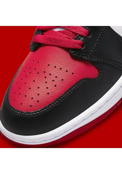 Nike Air Jordan 1 Mid 'bred Toe' Kadın Basketbol Ayakkabısı-sportxstore Kırmızı-siyah-beyaz
