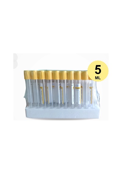 Xinle Vakumlu Jelli Boş Tüp 5 Ml Sarı Kapak 100'lü Paket