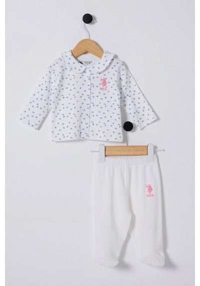 U.S. Polo Assn. U.s.polo Assn. Kız Bebek 2li Takım - Beyaz/mavi Beyaz/mavi