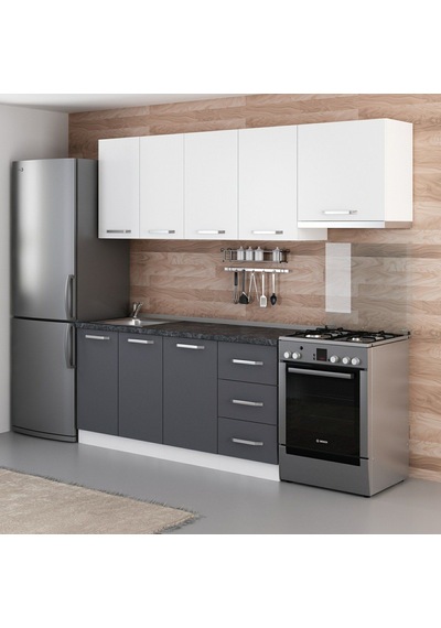 Minar 230 Cm Mutfak Dolabı Beyaz Antrasit 230-a7