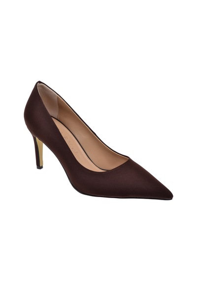 Pullman 8 Cm İnce Topuk Kadın Stiletto Pl-89gv Kahve Saten