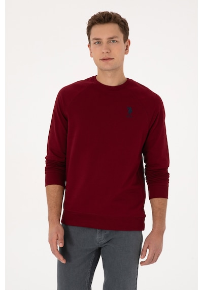U.S. Polo Assn. Erkek Bordo Basic Sweatshirt 50308103-VR014
