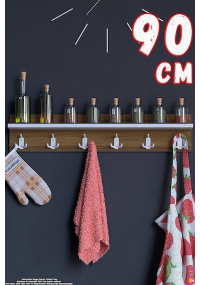 Kedi 18 Kancalı Mutfak Askısı 3'lü Set 76,4x19 Cm - Şık Tasarım, Çok Amaçlı Düzenleyici Ve Yer Tasarrufu Kahverengi Kedi 18 Kancalı Mutfak Askısı 3'lü Set 76,4x19 Cm - Şık Tasarım, Çok Amaçlı Düzenleyici Ve Yer Tasarrufu Kahverengi