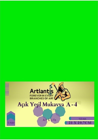 Renkli Mukavva A4 10 Lu 1 Paket 1.0 Mm Sert Renkli Mukavva Kalın Okul Öncesi Anasınıfı Kreş Etkinlik Proje Açık Yeşil
