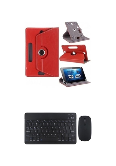 Lenovo Tab M10 Plus Tb128fu Kılıf Uyumlu Standlı Kablosuz Bluetooth Klavye Mouse Set Kılıf