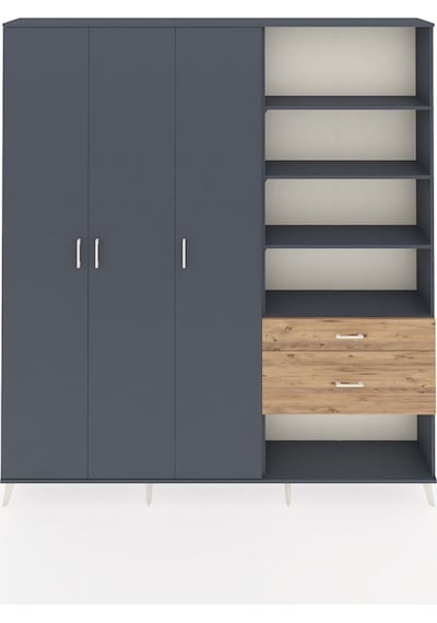 Arges Dolap 16 Raflı 2 Çekmeceli 3 Kapaklı 220x30x243 Antrasit-antrasit/çam Antrasıt/atlas Çam Arges Dolap 16 Raflı 2 Çekmeceli 3 Kapaklı 220x30x243 Antrasit-antrasit/çam Antrasıt/atlas Çam