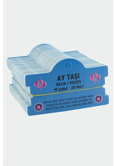 Ay - 230 - T & Balık Burç Bileklik - Nazblsmm - Kartı Mavi